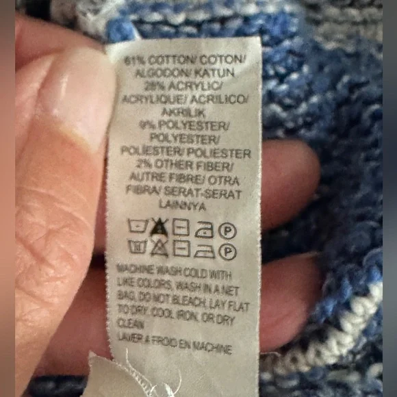 Lucky Brand Blue and White Women's Cardigan - Picture 5 of 5